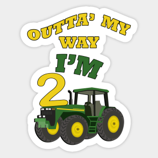 Birthday 2 Year Old Cards & Gifts Two I’m Two Tractor Birthday Party Theme Farm Sticker